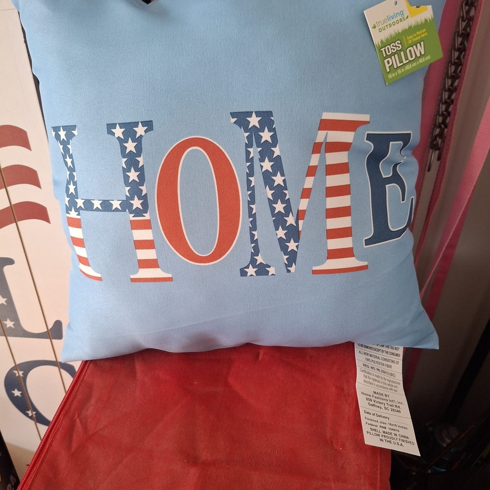 Patriotic HOME Toss Pillow